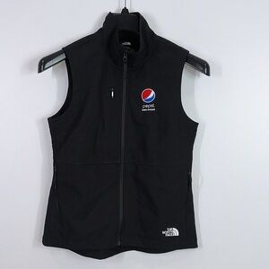 The North Face women’s soft shell full zip embroidered logo vest size small